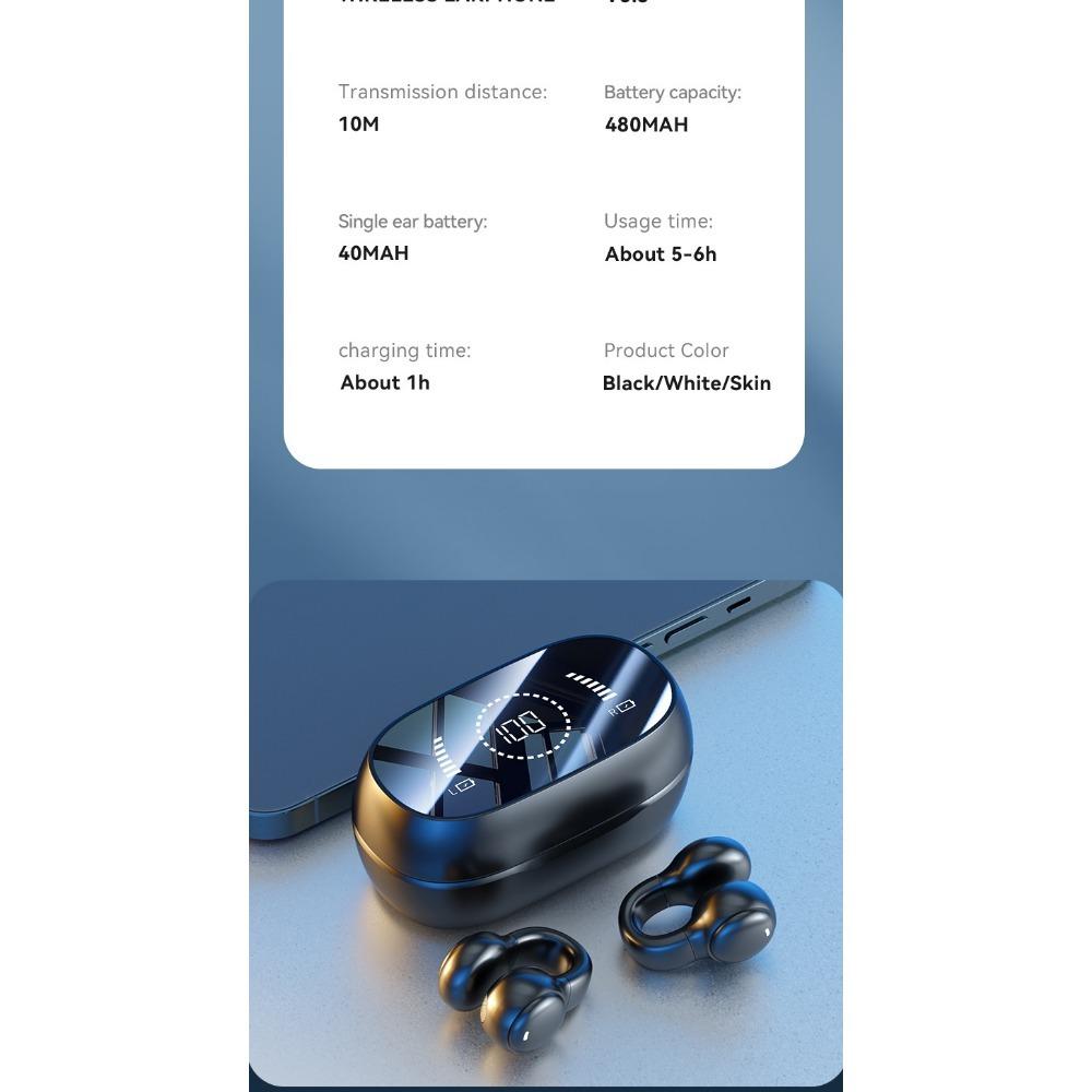 1 комплект M47 наушники-клипсы с костной проводимостью Bluetooth, спортивные наушники с цифровым дисплеем и большим радиусом действия