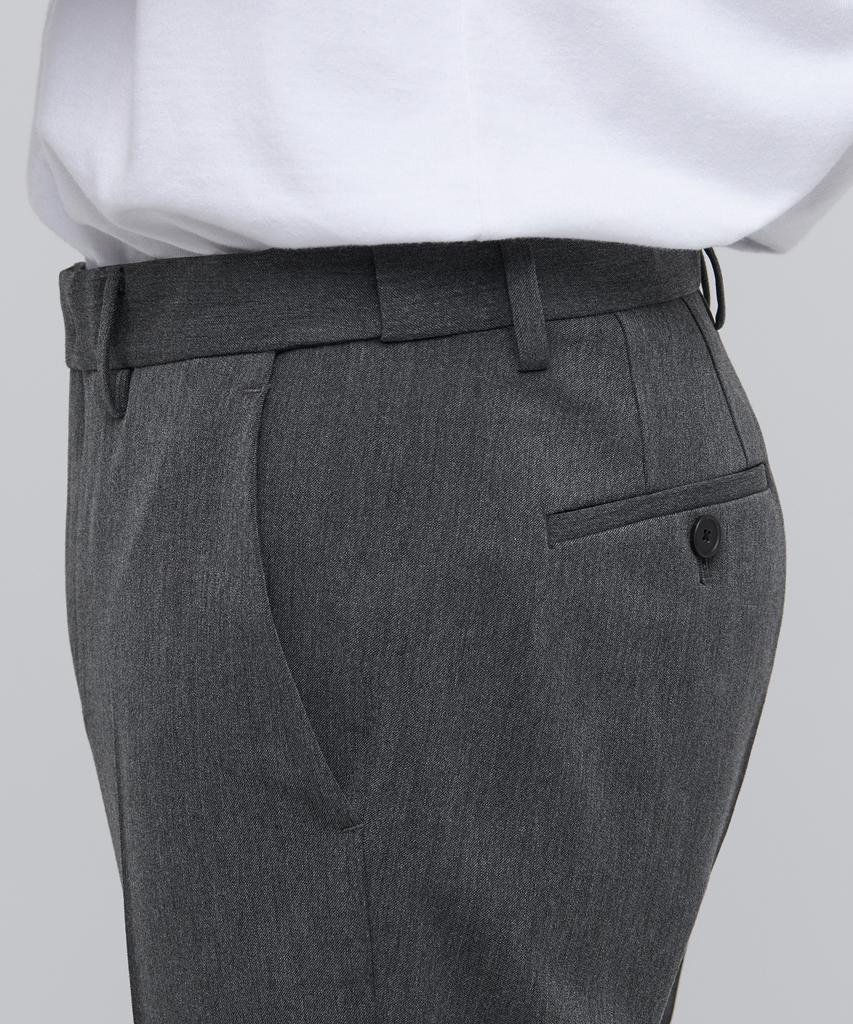 MUSINSA STANDARD Tapered Hidden Elastic Waist Length Slacks [Medium Gray]