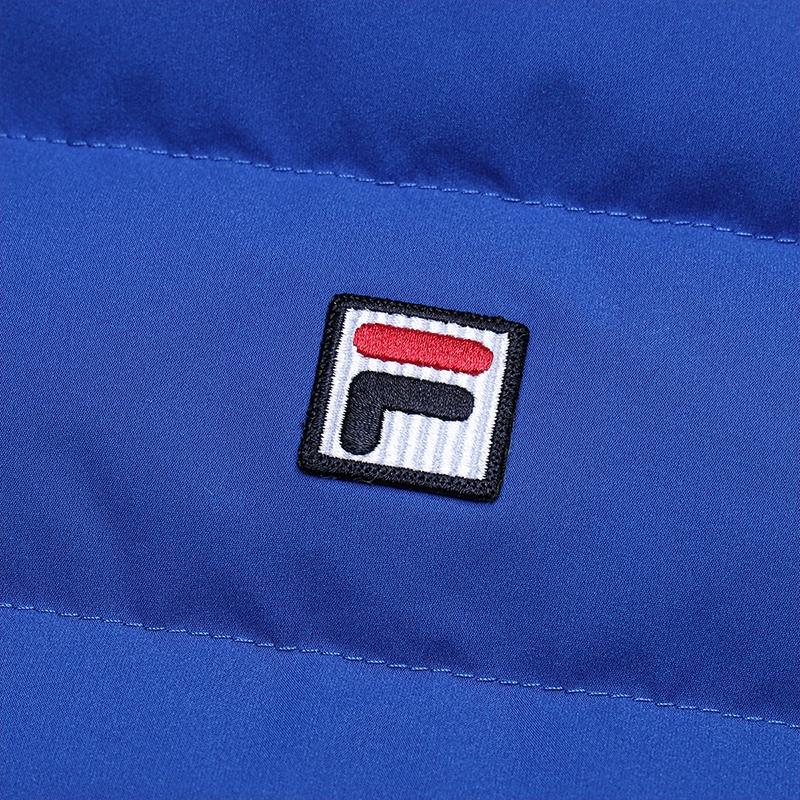 Men's FILA Down Vests Men's Electric Flash Blue Stand Collar Moderate Straight Fit