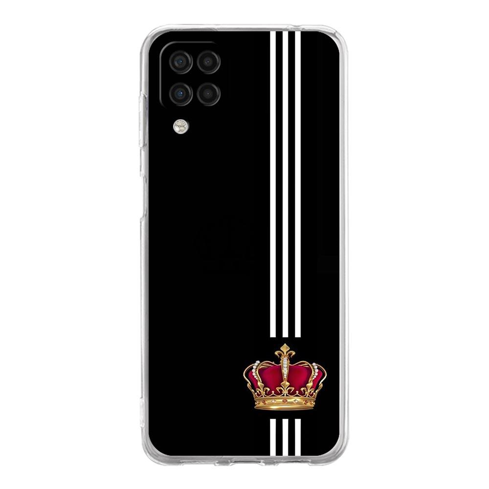 Phone Case for Samsung A13 A15 A25 A51 A71 A21S A11 A31 A52 A41 A23 A53 A73 A32 5G A03S A05s Cover Couple Style Crown King Queen