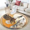 Eagle Wolf Round Area Rug,Carpet Rug for Living Room Bedroom Sofa Playroom Decor,Non-slip Floor Mat