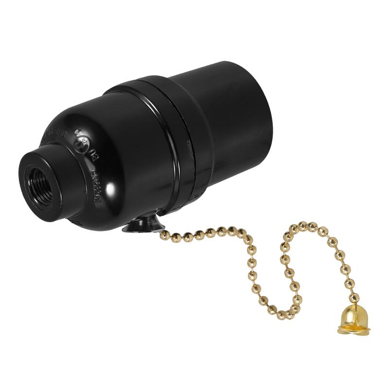 3D Printed E27 Lamp Holder Pull Chain Socket Black Plastic Lighting Accessory Lamp Base With Pull Chain Light Fixture