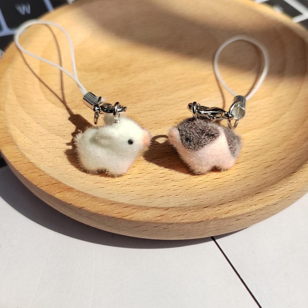Flocked Bag Charm Portable Plush Pig Keychain Mini Pig Plush Pendant Sturdy Soft Keychain Accessory For Girlfriend Gift Keychain