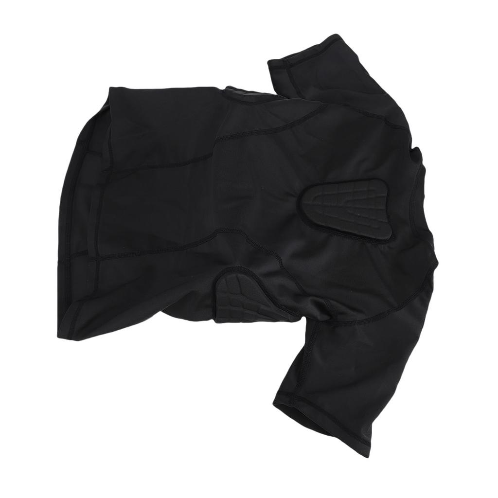 Подростковая компрессионная рубашка с мягкой защитой, с коротким рукавом, защитная рубашка, защита ребер и груди, футбольная рубашка, защита