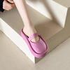 Ugly Cute Bag Head Half Slippers Women's Summer New Women's Fashion Thick Bottom Lazy Half Drag Middle Heel Wear Sandals