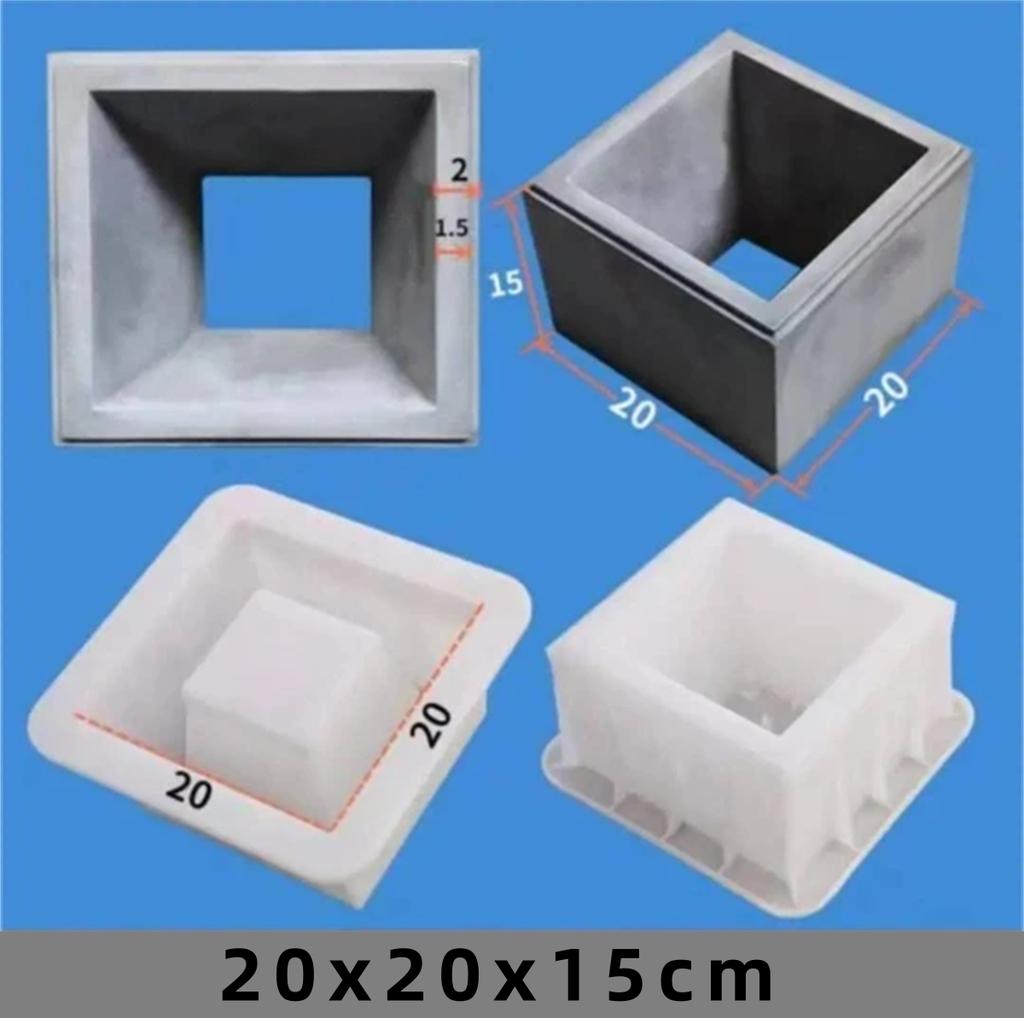 Пластиковая форма для цементного античного полого кирпича 20*20*6 см, 3D-резьба, противоскользящая, для бетона, пластиковая, форма для мощения, цементная выравнивающая лопата, инструменты для мощения