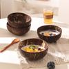 Natural Coconut Shell Bowl with Spoon Yogurt Dessert Sugar Water Bowl Fruit Salad Oatmeal Milkshake Light Eating Bowl