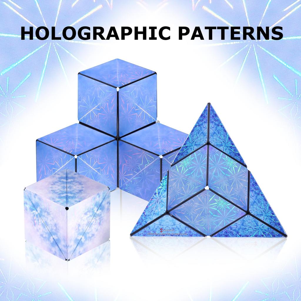 Запатентованный кубик-фигурка SHASHIBO Shape Shift Box с 36 редкоземельными магнитами, трансформирующийся в более чем 70 форм (Голограмма Полярная)