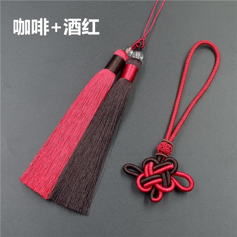 Двухцветная кисточка с китайским узлом, кисточка против морщин в китайском стиле, кисточка с китайским узлом, подвеска в этническом стиле, ухо из ледяного шелка.