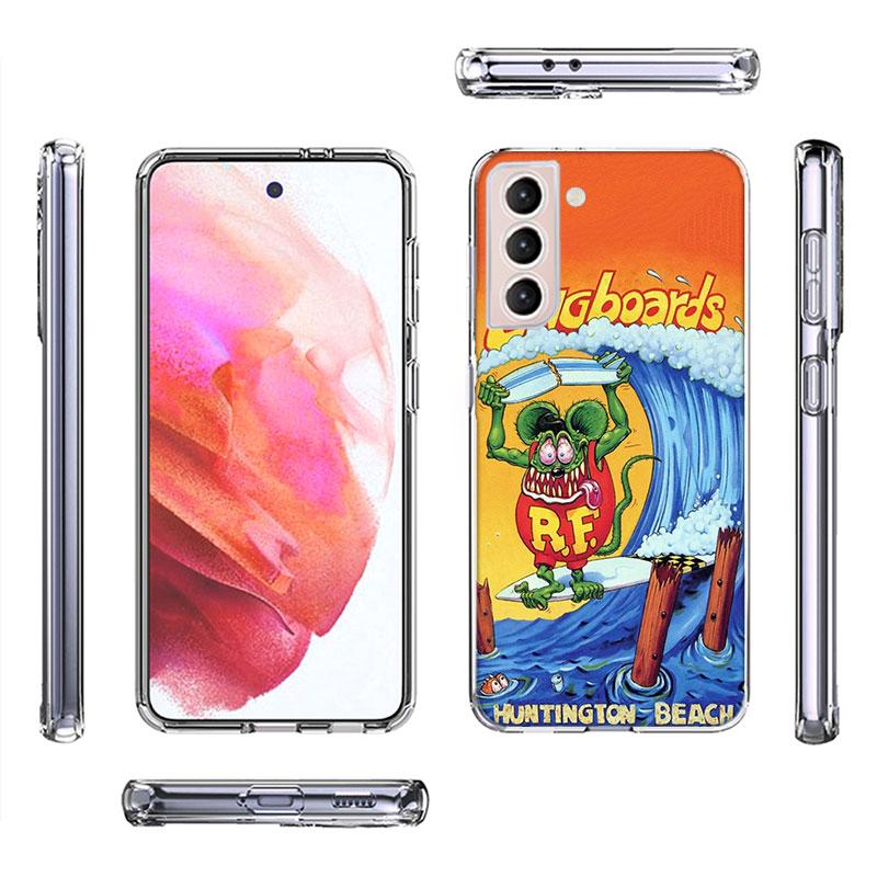 Surf Cool Rat F-Fink Phone Case For Samsung A16 A26 A36 A56 A17 A15 A25 A35 A55 A14 A24 A34 A54 A04S A05S Galaxy Note 20 10 9 8