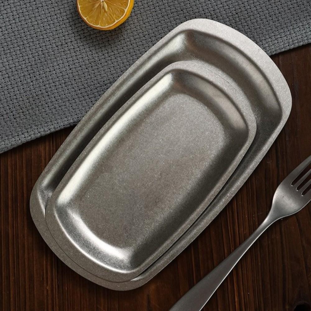 Rectangular Buffet Plates Retro Style Steak Plates Multi-purpose Serving Tray Outdoor Dining