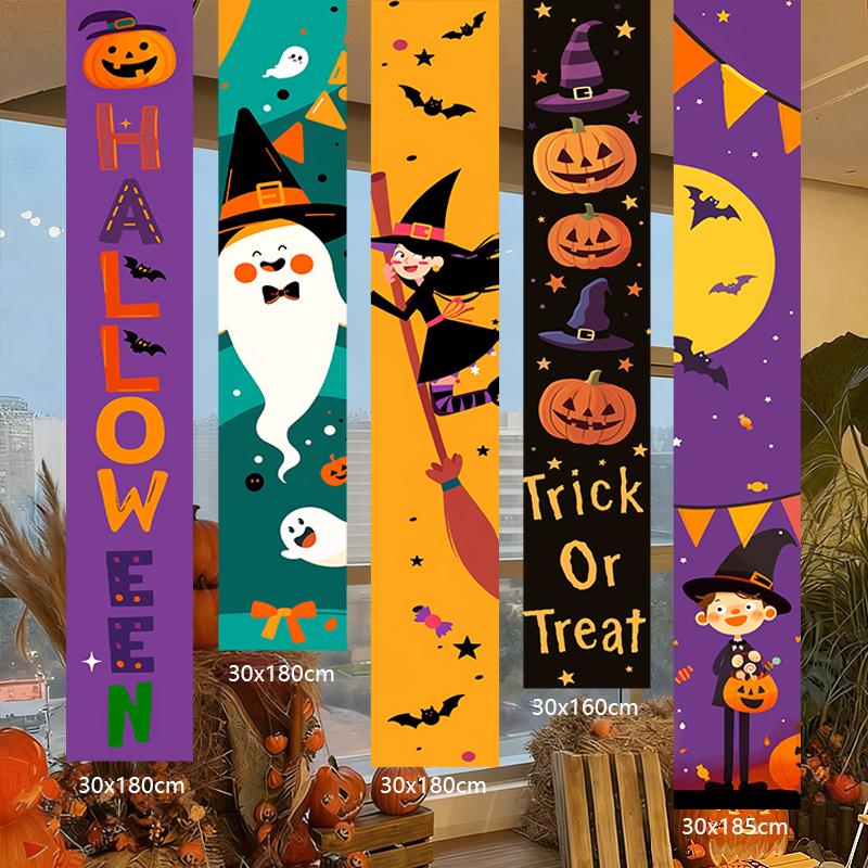 Halloween Outdoor Decorations: Hanging Cloth with Pumpkin Lantern Prop and Banner for Spooky Atmosphere