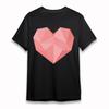 Women's Plus Size Classic T-Shirt Pink Geometric Heart 3D Polygon Design Tee