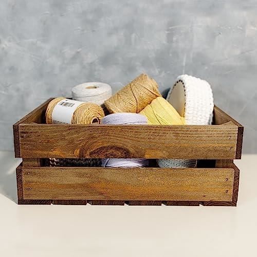 Caisse de rangement en bois Wengé - CREATIVE DECO - 40 x 30 x 15 cm - Vintage