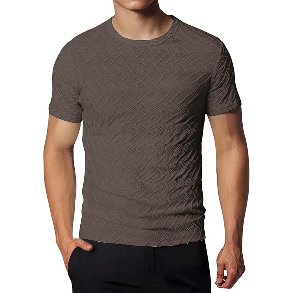 Men's Summer Fashion Round Neck Tops Casual Loose Short Sleeve T-shirt