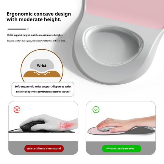 Коврик для мыши с подставкой для запястья, эргономичный, противоскользящий, для снятия боли в запястье, коврик для мыши для ноутбука и компьютера с подушкой для поддержки запястья, аксессуар для ПК
