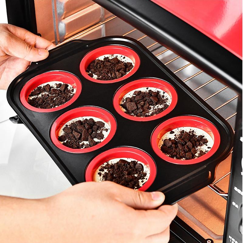 Антипригарные формы для выпечки, Силиконовый набор для выпечки с дизайном «нажми для извлечения», Прихватки, Лопатка и Кисточка Гибкие, Не содержат БФА, Подходят для мытья в посудомоечной машине и для духовки