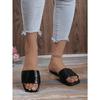 Летние женские туфли большого размера на плоской подошве с принтом змеи One Word Beach Sandals Slippers