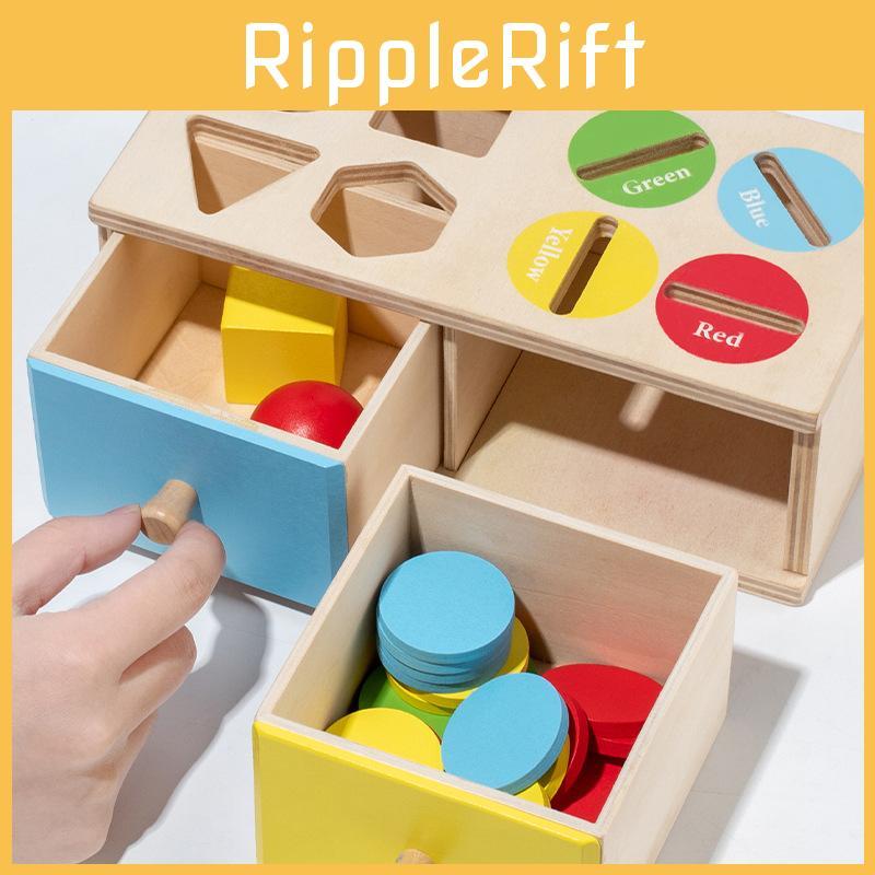 Geometric Kids Wooden Coin Box With Color Matching And Cognitive Toy Learning