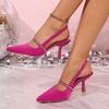 Plus Size 2025 New Closed Toe Women's Sandals Classics Pointed Toe Thin Heels Slip On Sandals Versatile Dress Shoes