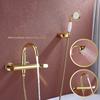 Gold Bathtub Shower Set Wall Mounted Chrome Gold Shower Faucet Brass Classical Hot and Cold Bathroom Shower Faucet Set