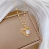 Light Luxury Temperament Love Full Diamond Real Gold Electroplating Necklace Women'S Collarbone Chain With Jewelry