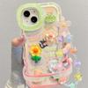 Applicable To Apple 15 Mobile Phone Case Iphone14 Rabbit Frog Flower Doll Chain 13 Wavy Edge Invisible Double Bracket