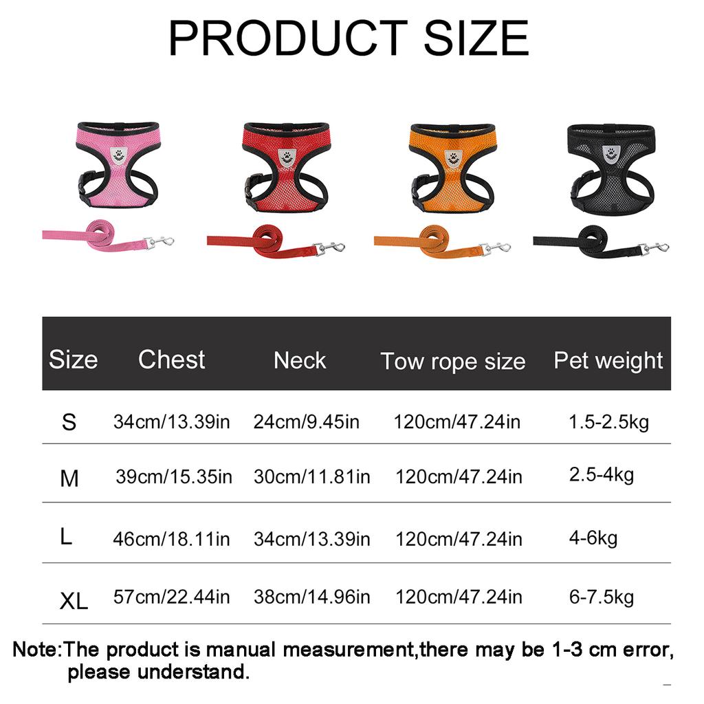 Breathable Small Dog Harness and Leash Sets Summer Cooling Cat Harness and Leash Sets Reflective Dog Harness for Small Dog