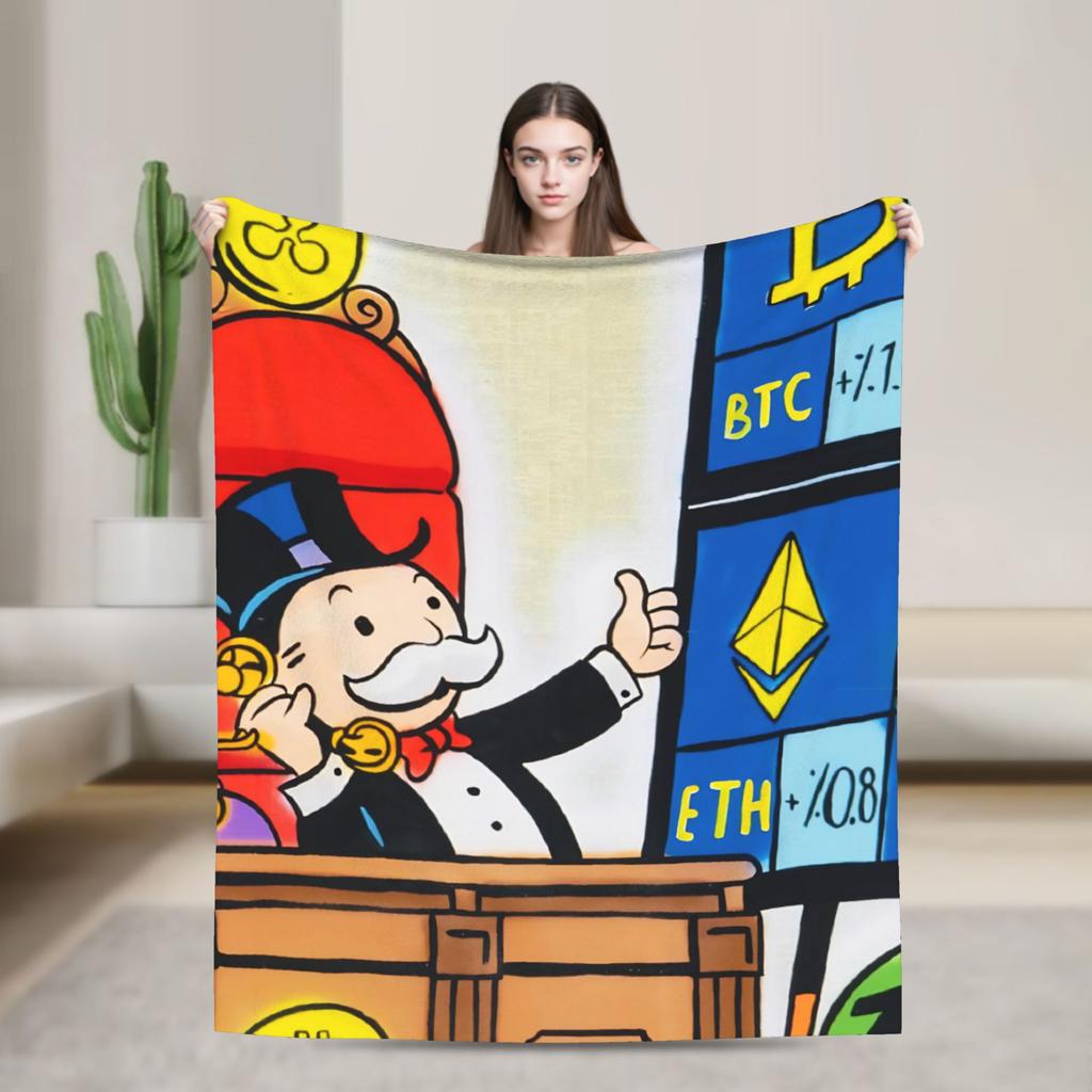 Плед с принтом Alec Monopolys для мужчин и женщин, супермягкий, уютный, пледы-покрывала для дивана, 50x60 дюймов, разные размеры