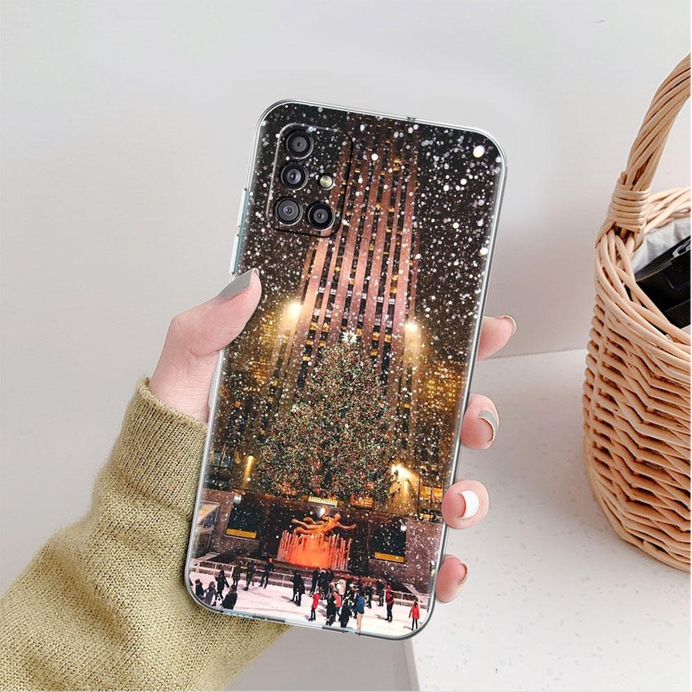 Прозрачный чехол для Samsung Galaxy A52 A12 A51 A32 A21s A71 A32 A22 50 A70 A31 A72 5G, чехол для телефона, зимний жесткий жесткий чехол в Нью-Йорке