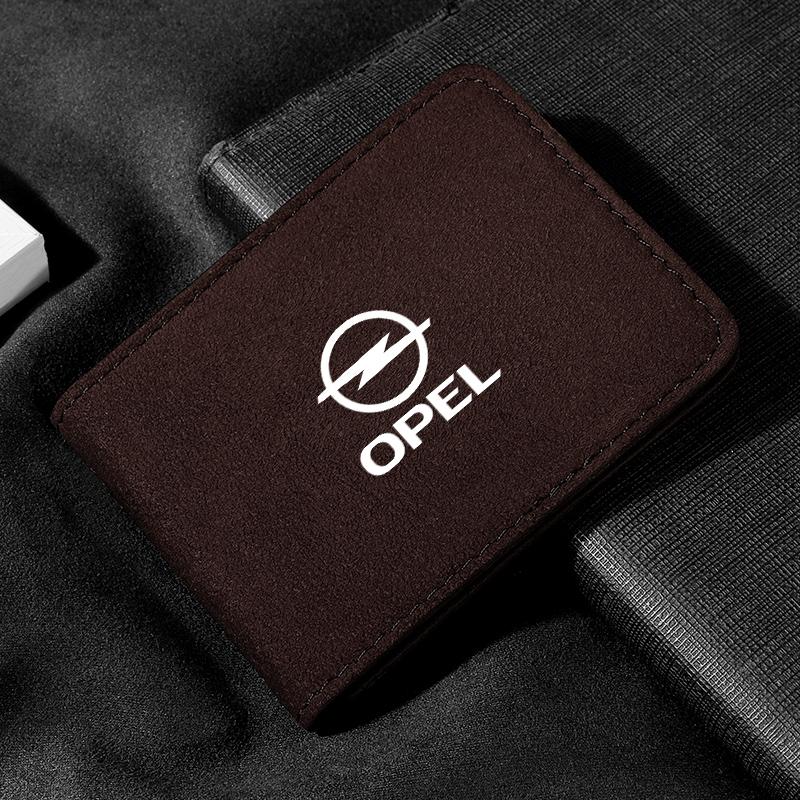 Car Driver License Wallet Holder Business Credit Card Cover Purse Bag For Opel Corsa Astra Insignia Vectra Zafira Meriva Mokka