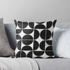 Mid-Century Modern Pattern No.3 - Black and White Concrete Throw Cushions & Pillows Without Core