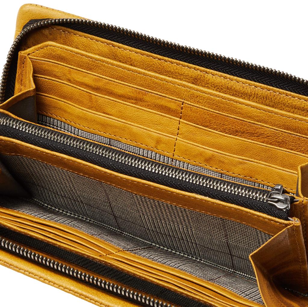 Oyster Accessories Long Wallet Round Zipper 720627 Camel [Takeokikuchi] Men's