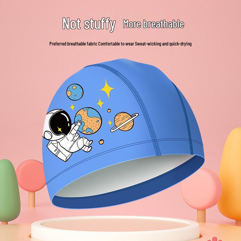 Children's Waterproof Silicone Swim Cap with Ear Protection for Large Head Circumference - Comfortable Fit for Boys and Girls.