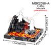 Interstellar Series MOC Decoration Building Blocks DIY Mustafar Planet Action Figure Battle Scene Model Bricks Toys For Children