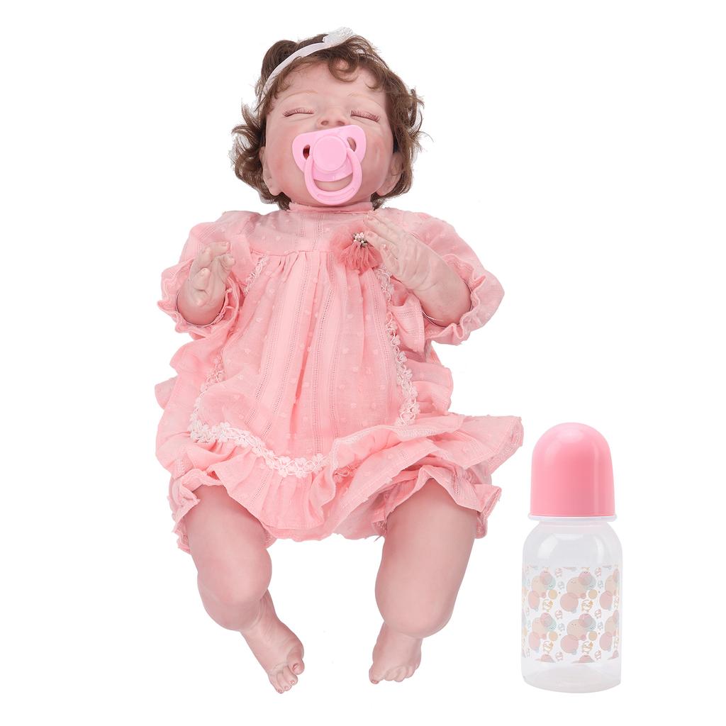 Милая спящая кукла-реборн, мягкая на ощупь, силиконовая, для ролевых игр, 50 см