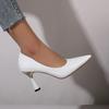 Fashion Shoes Woman 2024 Trend New Summer Red Heels Elegant Woman Black Heeled Pointed Toe Pumps Dress Leather White Ladies Shoe