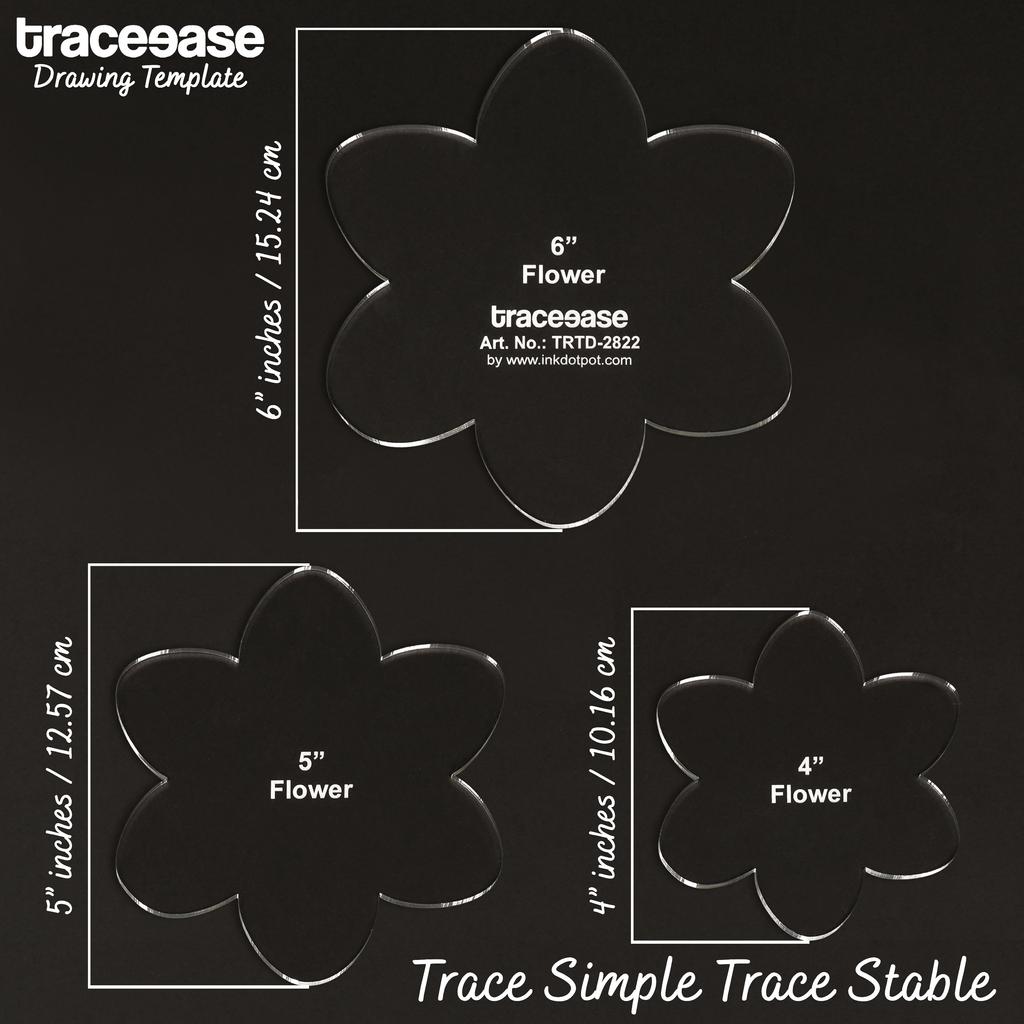 Traceease 3 шт. шаблон для лоскутных аппликаций в форме цветка 4 дюйма 5 дюймов 6 дюймов DIY швейные шаблоны для лоскутного шитья для квилтинга - толщина 1 8 дюймов