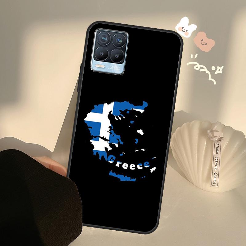 Чехол Греция Греческий флаг для Realme C63 C61 C55 C51 C53 C25 C65 C67 C71 C75 11 12 13 14 15 Pro Plus GT6 GT7 Pro