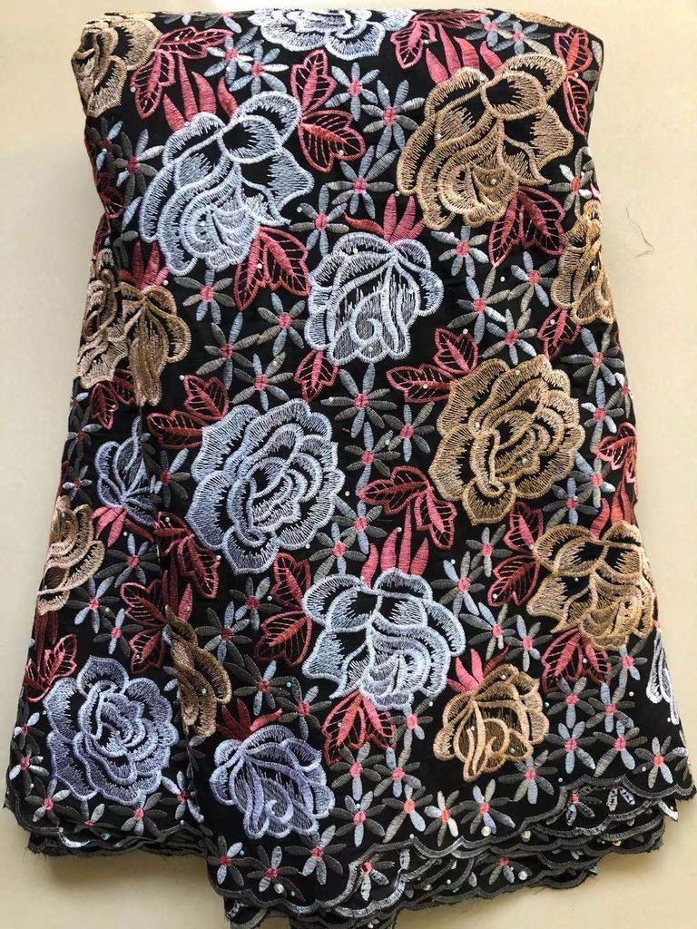 African Cotton Lace Fabric 1or5Yards Nigerian Swiss Voile Cotton Lace Fabrics 2025 Tissus Jersey For Women Sewing Party Dresses