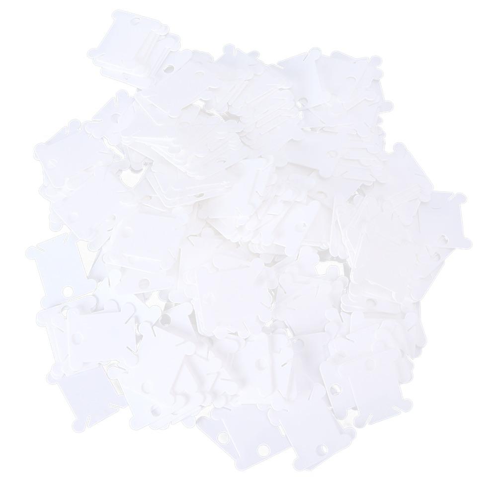 300pcs Plastic Floss Bobbins White Embroidery Floss Cards Thread Organizer For Cross Stitch