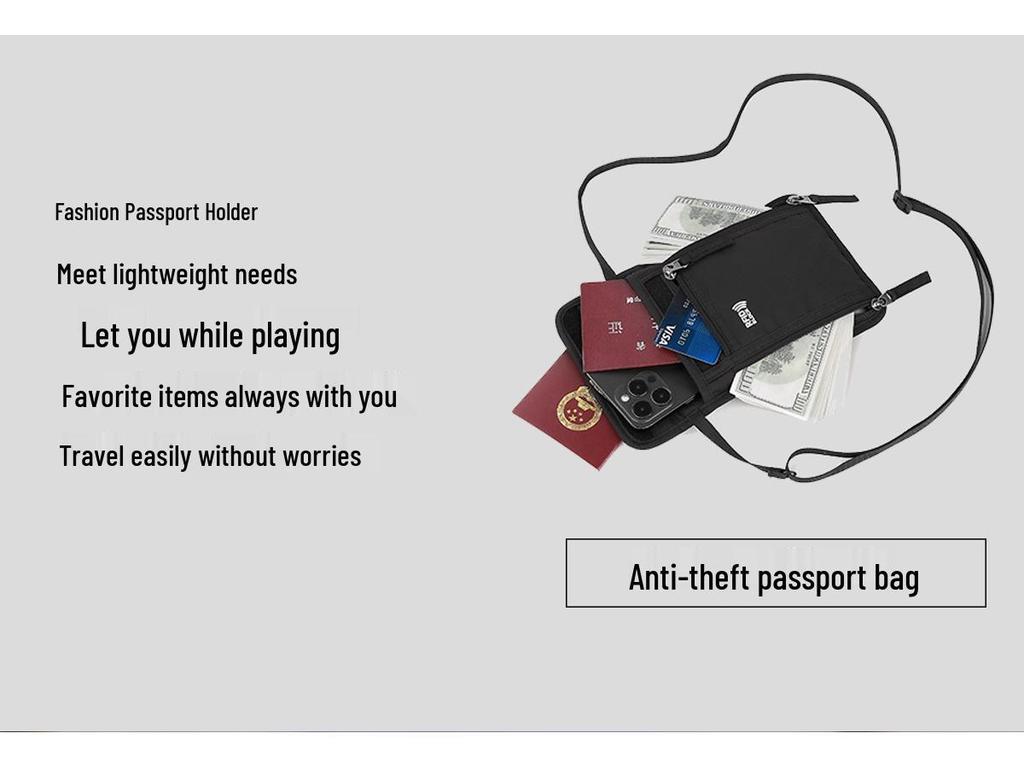 Waterproof RFID Travel Passport Holder & Multifunctional Neck Pouch