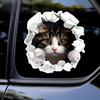 2 Pieces 12x12cm Realistic 3D Effect Peeking Cat Car Bumper Window Sticker for Truck