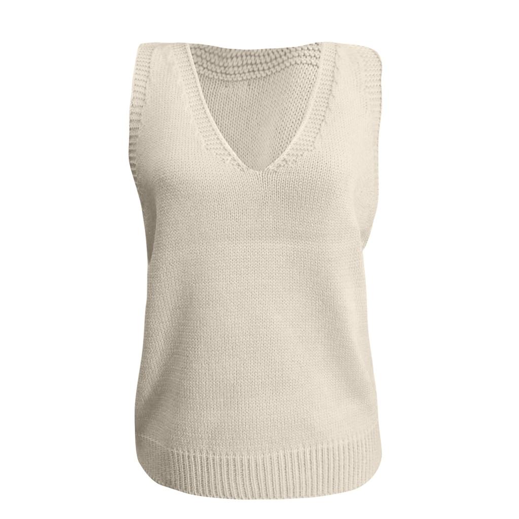 Women's Fashion Solid Color Casual Knit Turtleneck Pullover Sleeveless Sweater Vest