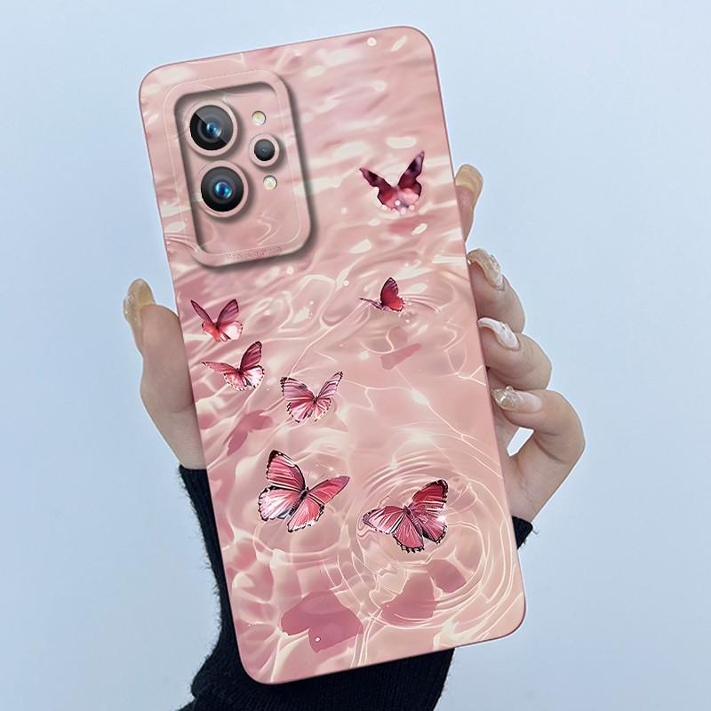 Case For Realme GT 2 Pro 5G RMX3301 Cover For OPPO Realme GT2 Pro Case Simplicity flower Soft Silicone Shockproof Phone Funda