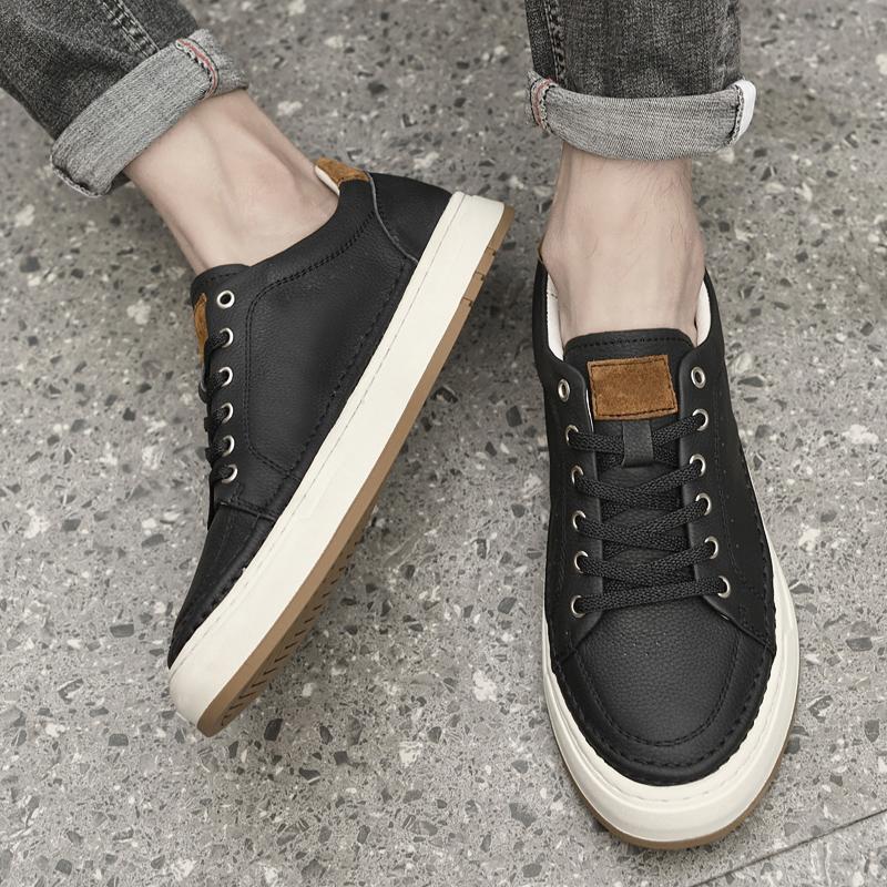 Fashion New Genuine Leather Mens Casual Shoes Fashion Lace Up Business Oxford Shoes for Men Outdoor Walking Sport Shoes Tennis Masculino