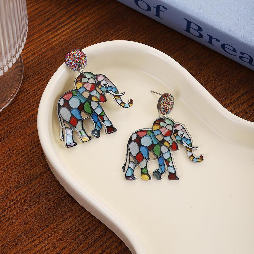 Уникальные серьги Fantasy Swan Cat: Красочный, креативный дизайн с изображением мультяшных животных для женской осенне-зимней одежды