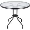 Стол для бистро® - Круглый садовый стол Диаметр 90 см - Рельефная стеклянная столешница