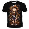One Piece Luffy Girls T-shirt Kids Short Sleeve Children Print T-shirts Tees Boys' Casual Clothes Ghild O Neck Shirt Daily Tops