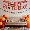 Pre-Strung Fire Truck Happy Birthday Banner Firemen Birthday Party Bunting Banner Flag for Adults Firefighter Party Sign Supplies Fire Engine Rescue